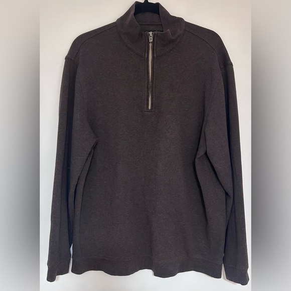 Jared Lang Men’s 1/4 Zip Pullover Brown Sweater Size Large - Picture 1 of 8